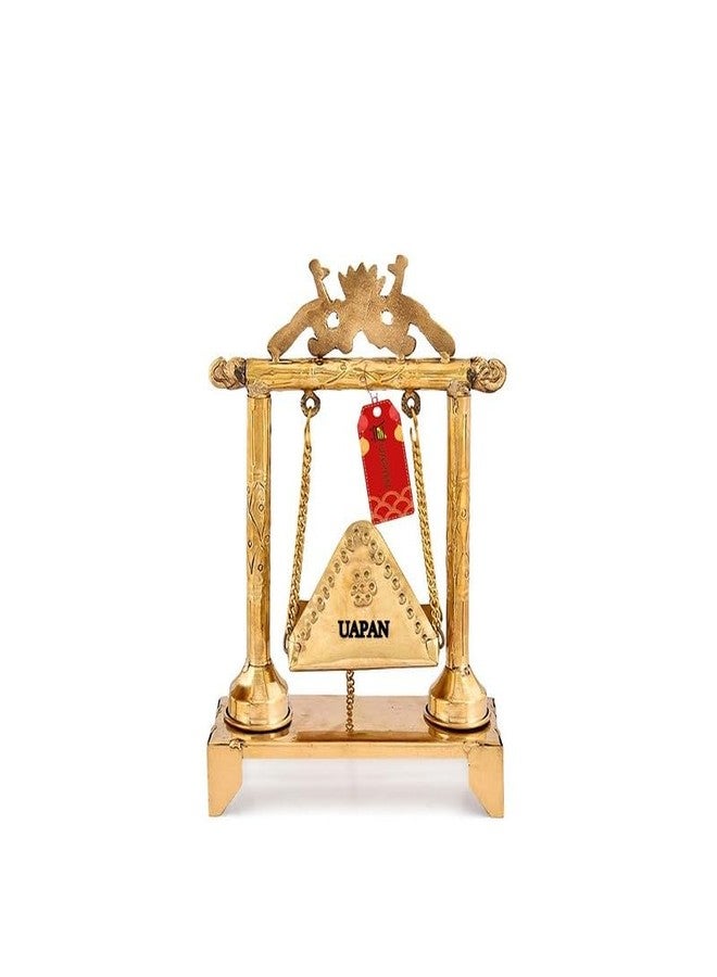 UAPAN Brass Spiritual Handicrafted Pooja Jhula | Swing | Palana | Nand Gopal Palana I Lord Ganesha, Brass Statue(Small Brass Jhula) - Image 4